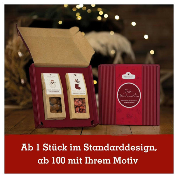 2 Weihnachts-Snacks im Geschenkkarton (versandfähig)