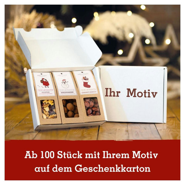 3 Weihnachts-Snacks im Geschenkkarton (versandfähig)