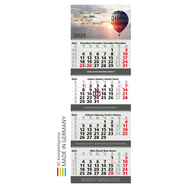 4-Monats-Kalender Quadro Wire-O 4 Bestseller