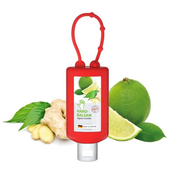 50 ml Bumper rot - Handbalsam "Ingwer-Limette" - Body Label