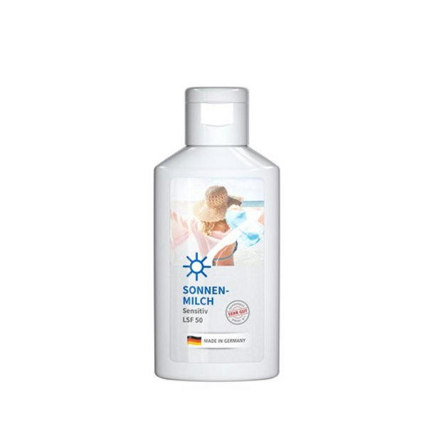 50 ml Flasche - Sonnenmilch LSF 50 (sensitiv) - Body Label