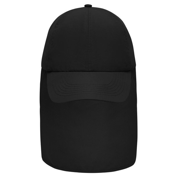 6 Panel Cap with Neck Guard-6 Panel Cap mit extra langem Nackenschutz