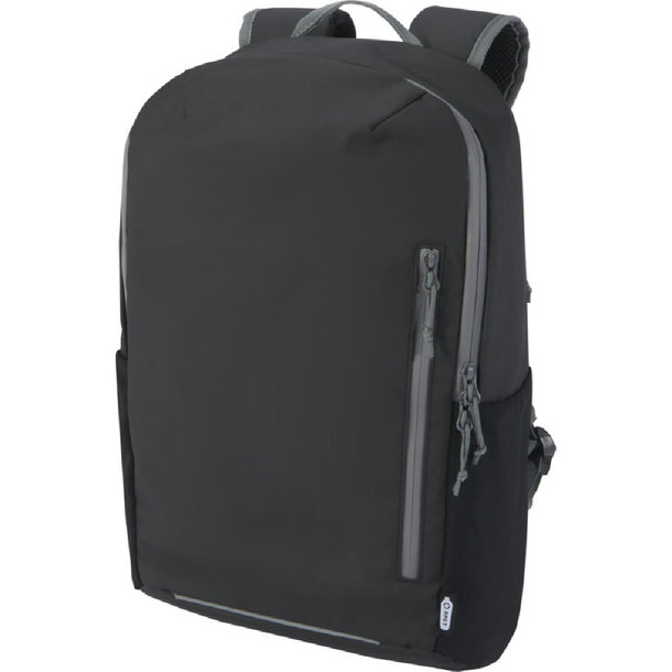 Aqua wasserabweisender 15" Laptop-Rucksack aus GRS Recyclingmaterial 21 L