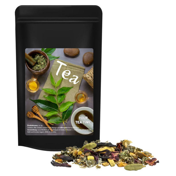 Ayurveda Relax-Tee, ca. 50g, Standbeutel Midi schwarz