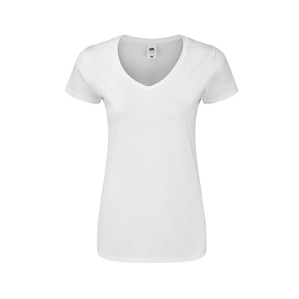 Frauen Weiß T-Shirt Iconic V-Neck