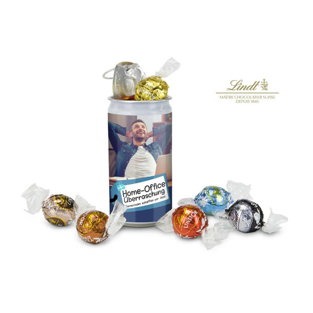 Geschenkartikel / Präsentartikel: Lindt-Geheimnis Home-Office Überraschung, inkl. 6 verschiedenen Lindor Kugeln