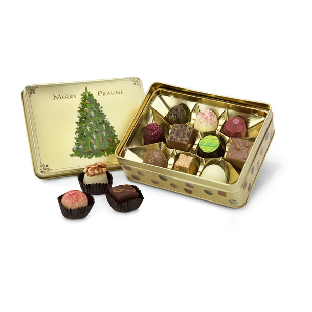 Geschenkartikel / Präsentartikel: Merry Praliné - Pralinendose mit 125 g 