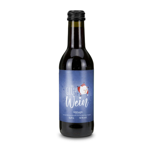 Glühwein - Flasche olivgrün, Schraubverschluss schwarz, 0,25 l