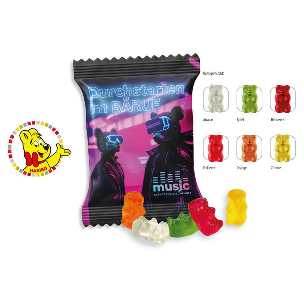 HARIBO Mini Goldbären Werbetüte, 10 g, Inhalt: HARIBO Mini Goldbären bunt gemischt