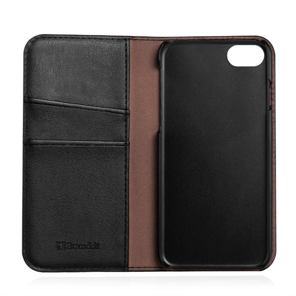 Handy Hülle iPhone™ 7/8/SE(2020/2022) Flamingo Premium Wallet Flip Case Kunstleder schwarz