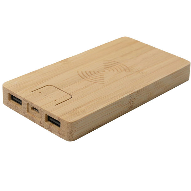 Holz Powerbank PB-65 QI Wireless Charging 6000 mAh Bambus