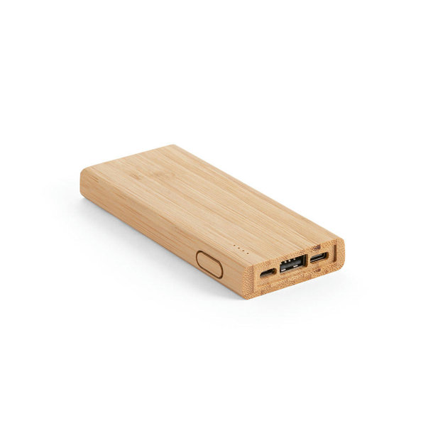KOHN. Tragbare Powerbank aus Bambus mit einer Kapazität von 5\'000mAh