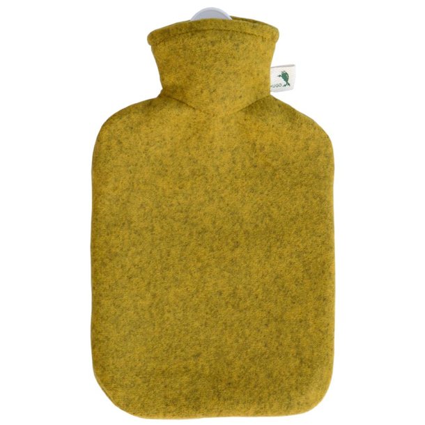 Klassik-Wärmflasche Strickbezug Filzoptik mango