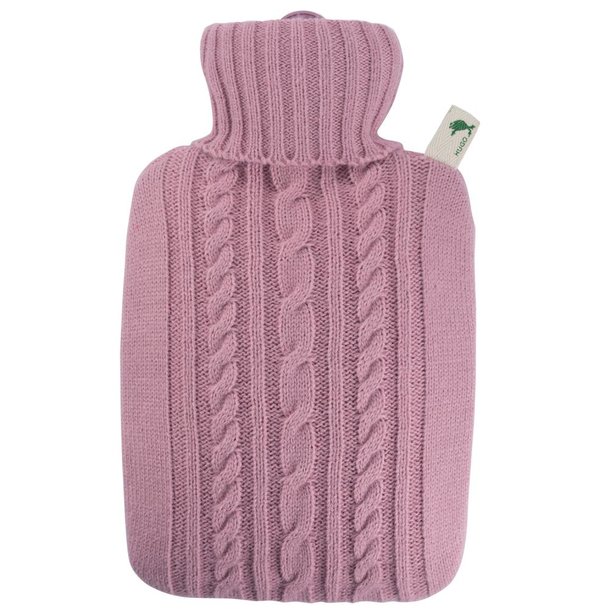 Klassik-Wärmflasche Strickbezug pastell-rosa