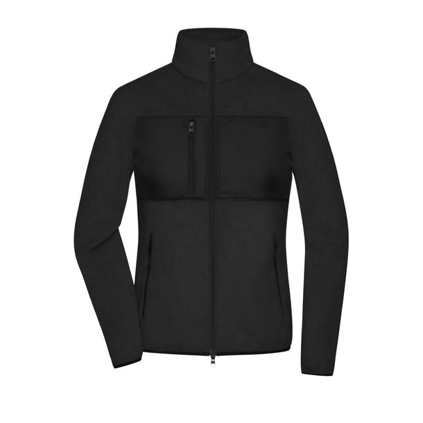 Ladies\' Fleece Jacket-Fleecejacke im Materialmix