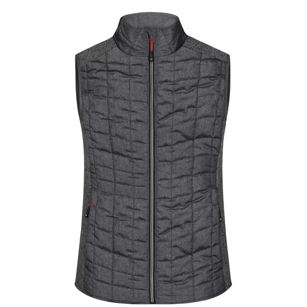 Ladies\' Knitted Hybrid Vest-Weste im stylischen Materialmix