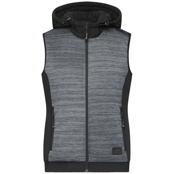 Ladies\' Padded Hybrid Vest-Wattierte Strickfleece Weste im attraktiven Materialmix