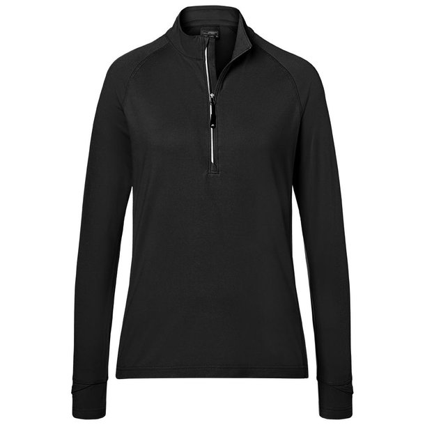 Ladies\' Sports  Shirt Half-Zip-Langarm-Shirt mit Reißverschluss für Sport und Freizeit