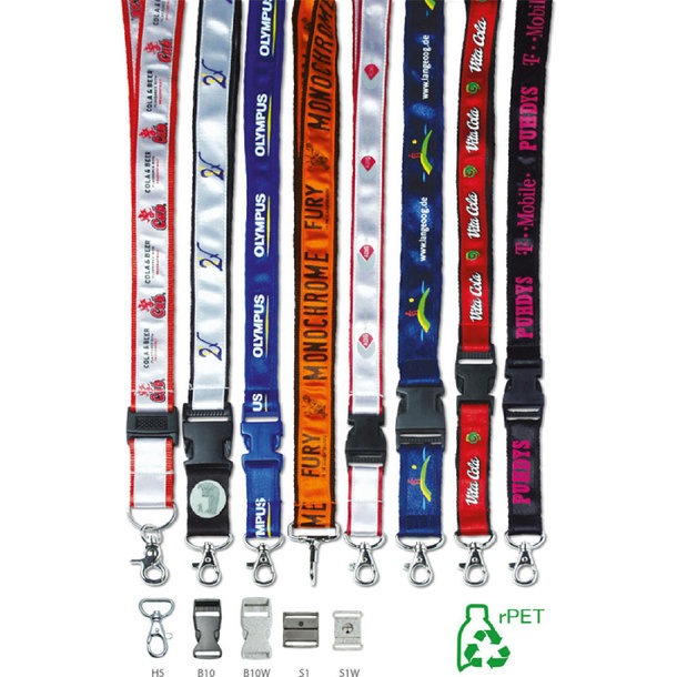 Lanyard mit Satinbandbesatz rPET