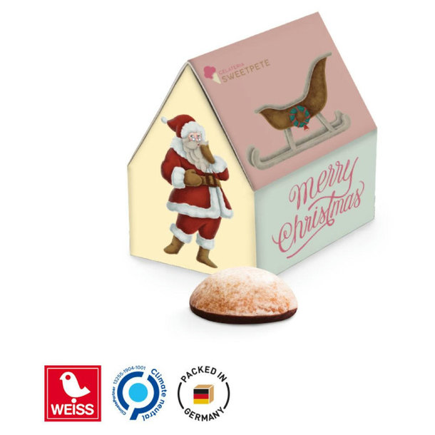 Lebkuchen Haus, WEISS 4er Lebkuchen Mini