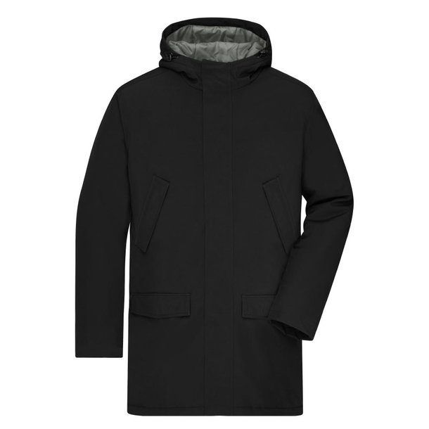 Men\'s Business Parka-Klassischer, wattierter Parka mit angeschnittener Kapuze