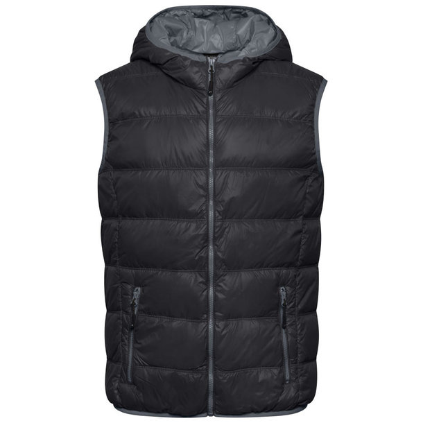 Men\'s Down Vest-Ultraleichte sportliche Daunenweste mit Kapuze