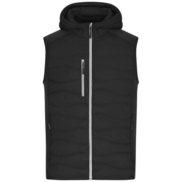 Men\'s Hybrid Vest-Sportliche Weste mit Kapuze im attraktiven Materialmix