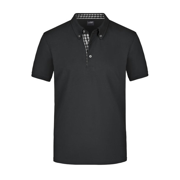 Men\'s Plain Polo-Polo mit Button-Down Kragen