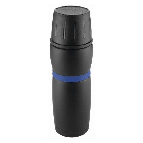 Metmaxx® Thermosflasche "CremaTravel"  schwarz/Ring blau