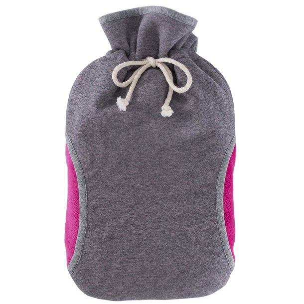 Öko-Wärmflasche Muff pink/grau