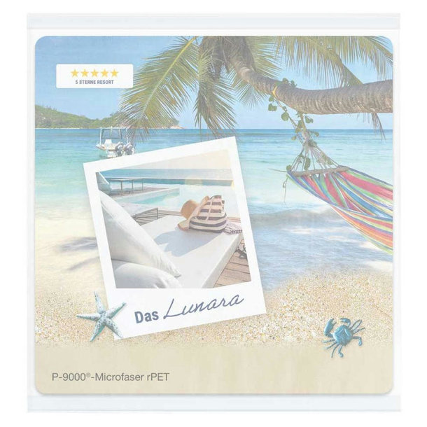 POLYCLEAN rPET Displaytuch 15x15 cm im Pergaminbeutel, All-Inclusive-Paket 