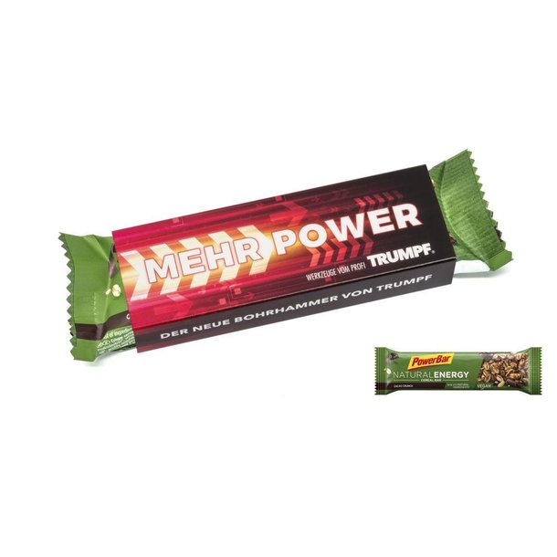 Powerbar Energy Riegel im Werbeschuber