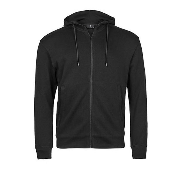 Ribbed Interlock Hooded Full Zip