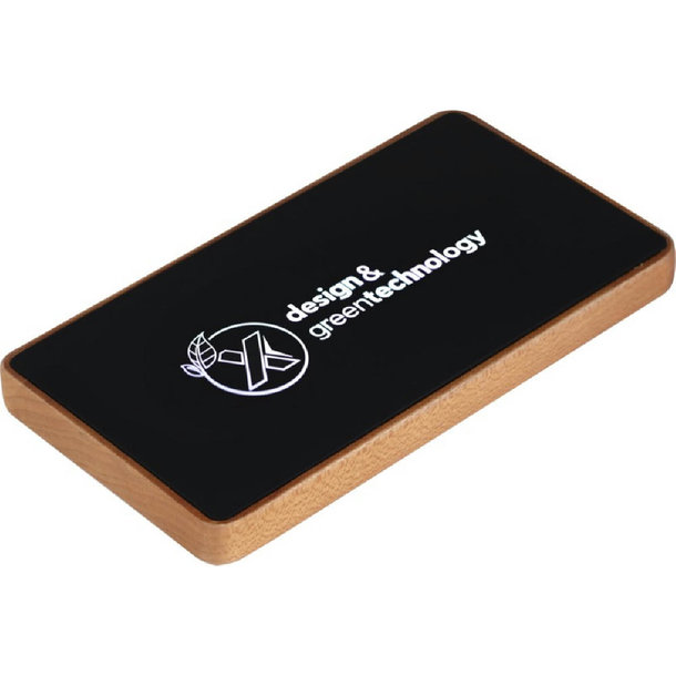 SCX.design P35 5.000 mAh Powerbank aus Holz mit Leuchtlogo