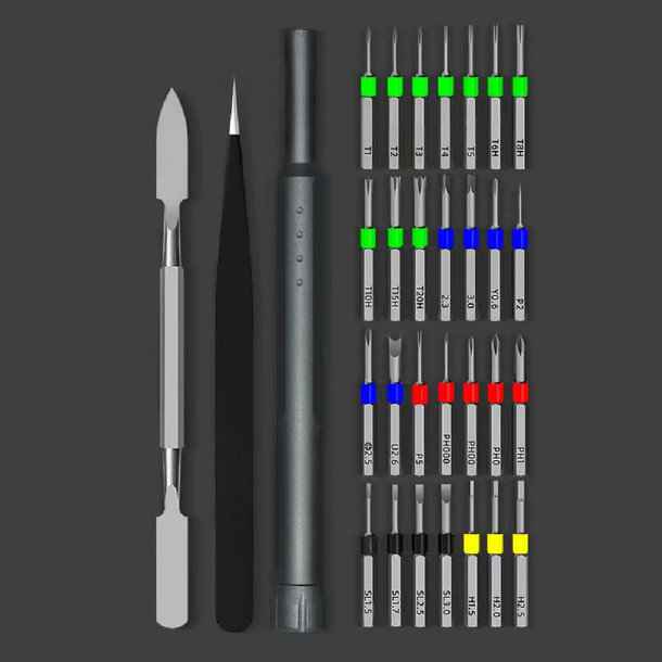 SCX.design T20 30-teiliges Schraubendreher- und Reparaturset im Aluminiumkoffer