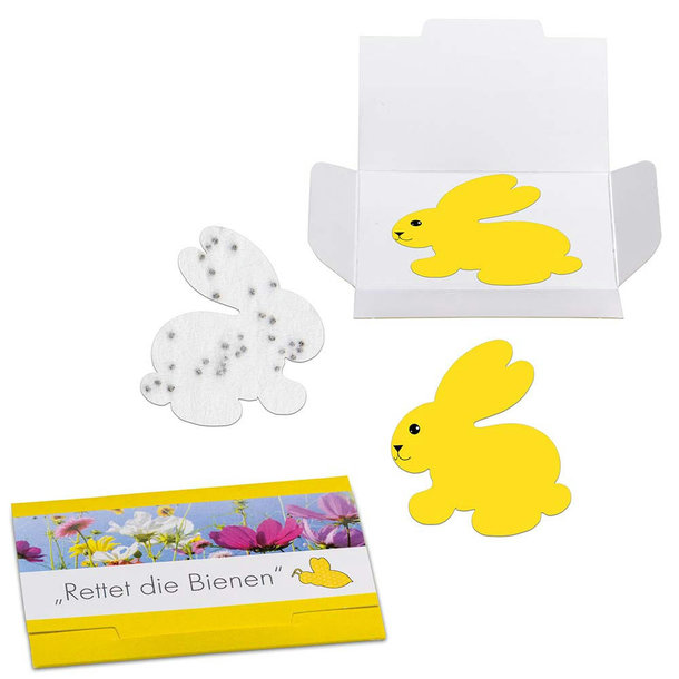 Samenpapier in Klappkärtchen - Ostern - Häschen