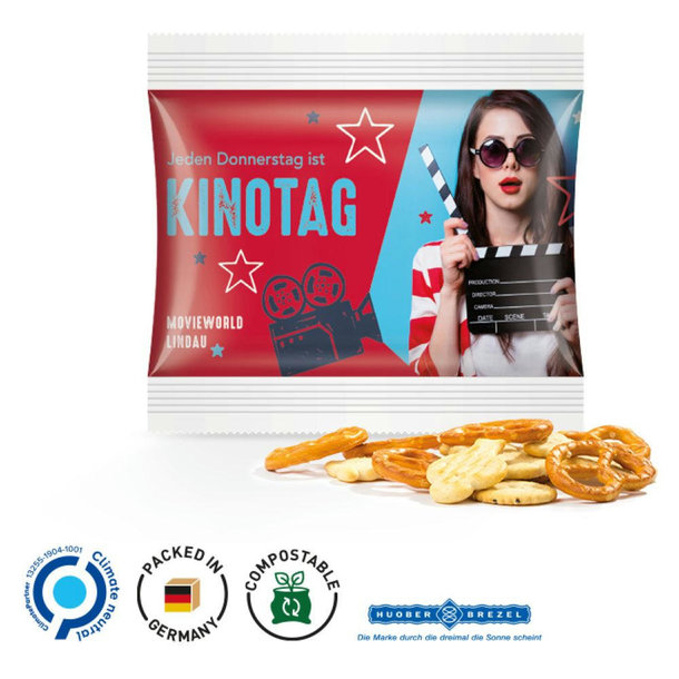 Snack Miditüte, 10 g, kompostierbare Folie weiß, Knabber Mix