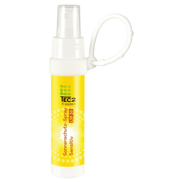 Sonnenschutzspray "Sensitiv" LSF 50 in 50 ml Sprayflasche "Slim" - inkl. "Loopi"