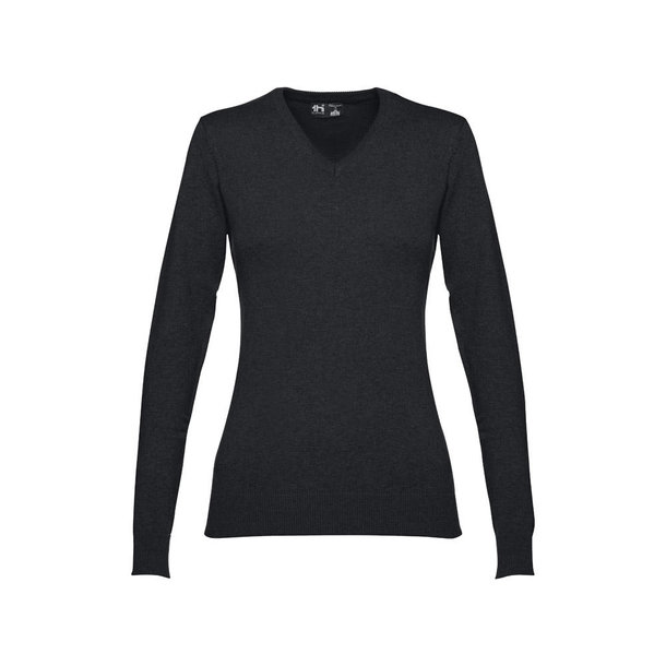 THC MILAN WOMEN. Pullover mit V-Ausschnitt für Damen aus Baumwolle und Polyamid