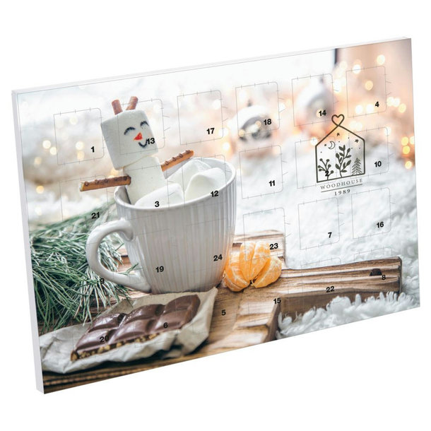 Tisch Adventskalender individuell bedruckt,   60 g, Inhalt: Callebaut Vollmilch