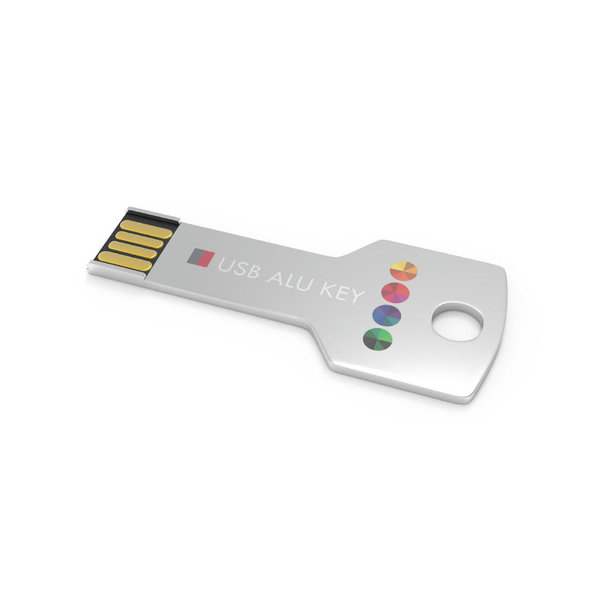 USB Stick Alu Key Silver, 2 GB Basic