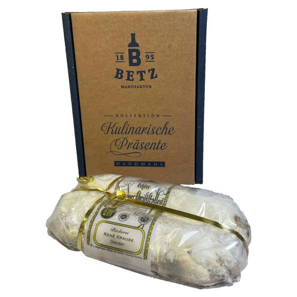 Weihnachtlicher Stollen 500g in der Präsentkartonage