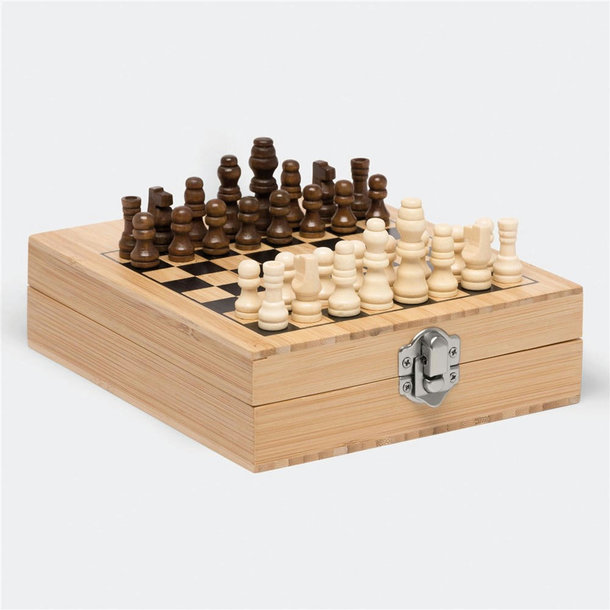 Weinset BAMBOO CHESS mit Schachspiel