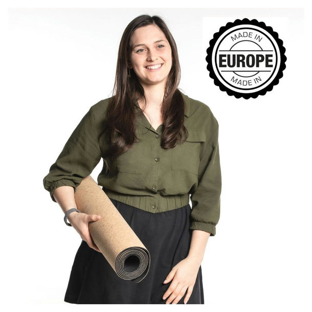 Yogamatte Kork natur + EPDM - "Made in Europe"