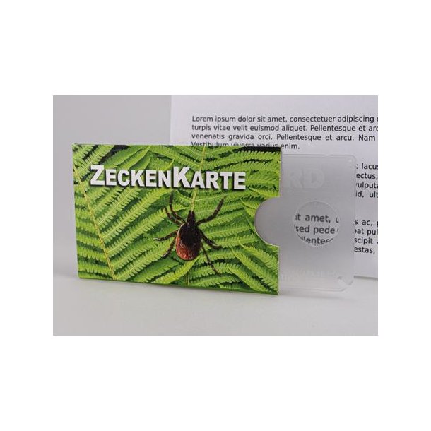 Zeckenkarte SafeCard mit Lupe