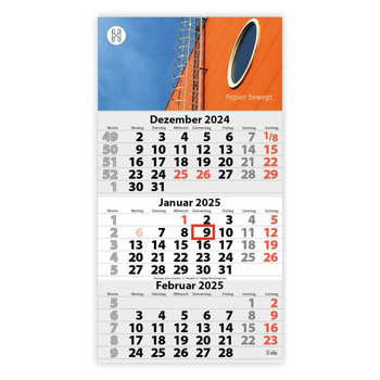 3-Monats DIN A3 Kalender "Trinus Euro"