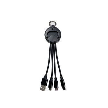 3in1 Mini Flaschenöffner Ladekabel Schwarz