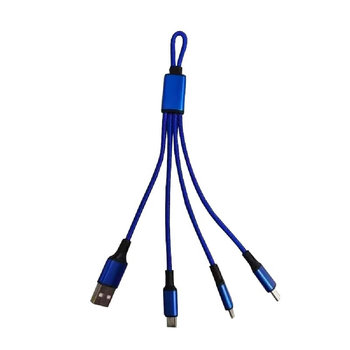 3in1 Mini Nylon Ladekabel 19,5cm Blau