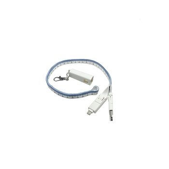 3in2 Lanyard Ladekabel mit Datentransferfunktion Weiß
