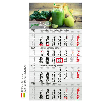 4-Monats-Kalender Budget 4 green+blue